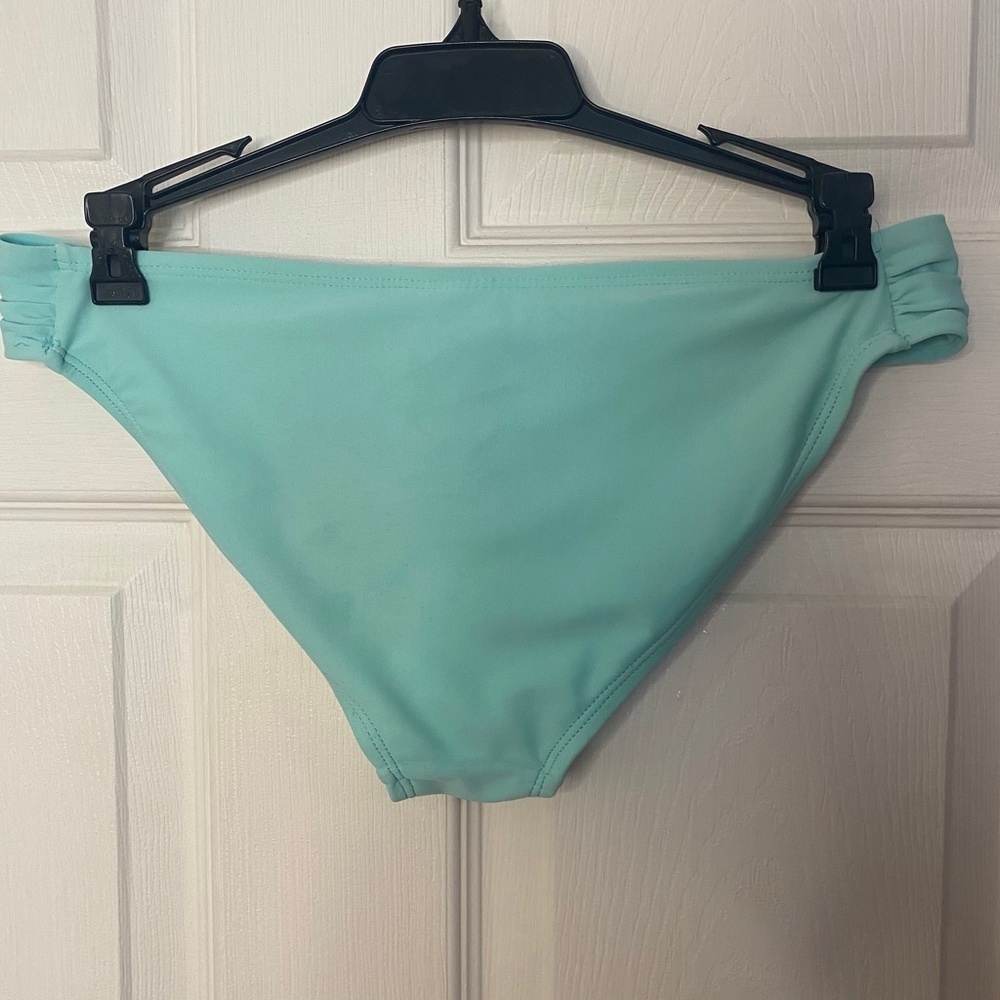 H2Oh! Blue Bikini Bottom Mid Rise Ruched Sides - Picture 3 of 5